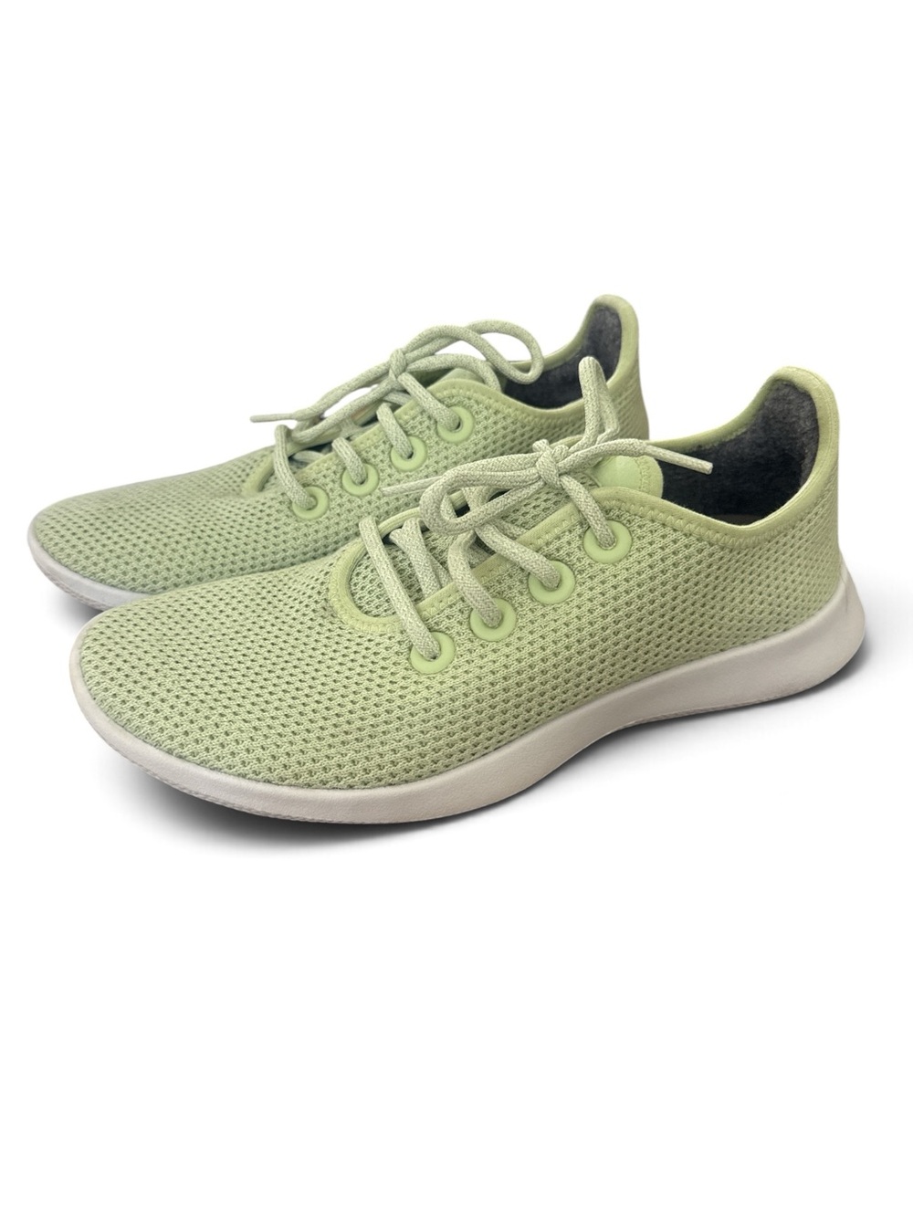 allbirds Women's Light Green Knit Lace-Up Sneakers